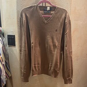 Ralph Lauren Men's Tan V-Neck Sweater